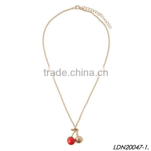 Apple Pendant Tiny Chain Silver And Gold Color Necklace photo-3