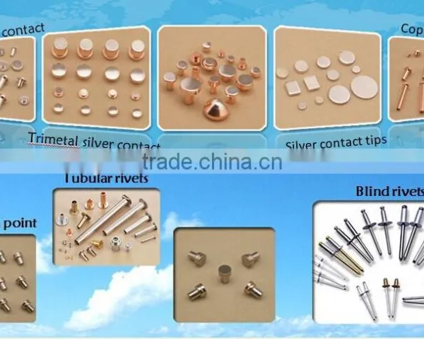 2016 New Electrical Bimetallic Silver Rivet Contact Tip Contact Rivet Used in Relays photo-3