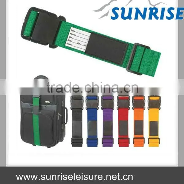 36173# Green Travel Adjustable Luggage Strap w. Luggage ID Tag