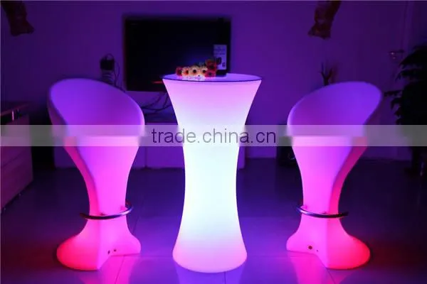 Led Lighting Rental Furniture Illuminated Acrylic Clear Light LED Bar Seating / Led Plastic Party Chair / White Wedding Chair photo-5