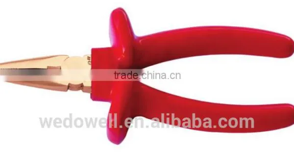Non Sparking Insulated Tools Dipped Snipe Nose Pliers With All Sizes
