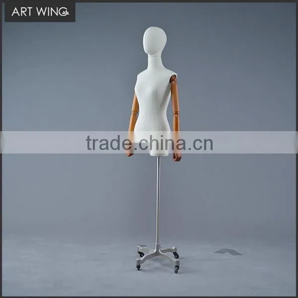 Full Body Fashion Fabric Dress Form Mannequin for Display With Wheels photo-4
