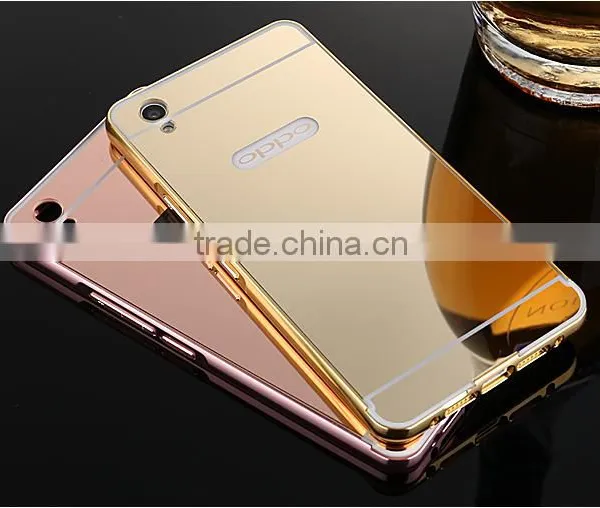Wholesale Mirror Metal Aluminum Bumper Back Case Cover Cell Phone Case Wholesale Magnetic Phone Case For OPPO A33 photo-5