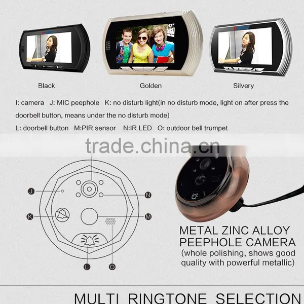 160 Degree Wide Angel 4.3 Inches TFT LCD Screen Digital Door Peephole Viewer Camera / Door Viewer photo-4