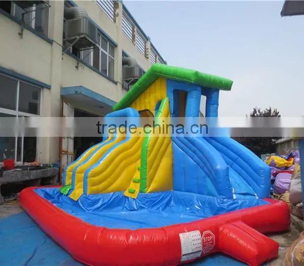 Used Inflatable Water Slide With Swimming Pool Quality Choice photo-3