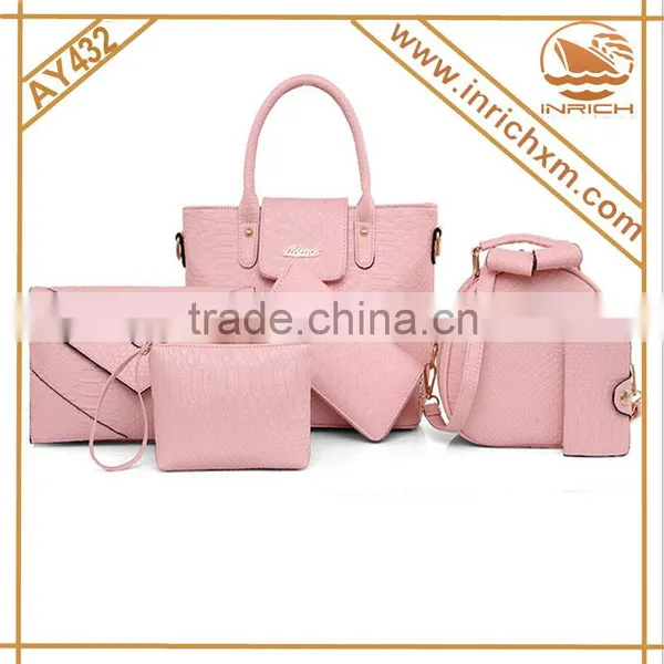 Hot Sale China Factory Price Wallet Purse 6 Pieces Women Handbag Set photo-2