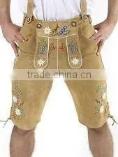 Trachten Lederhosen , Leather Bavarian Shorts, Traditional Bavarian Shorts photo-2