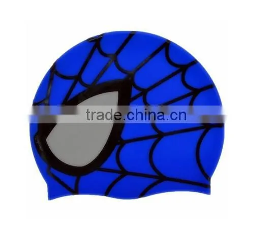 Silicone Waterproof Cool Spiderman Mask Car Children Kids Swimming Hat Swim Cap photo-2