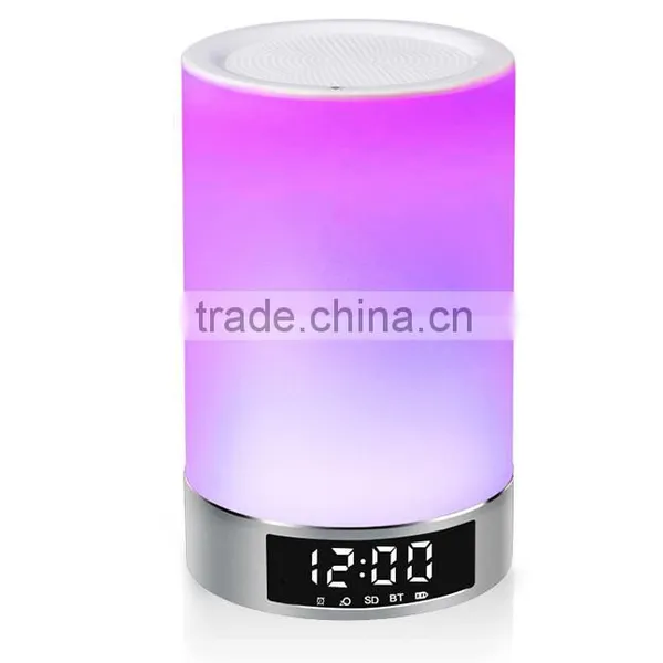 Wireless Bluetooth Speaker Music Sound Box With Alarm Clock Touch LED Table Lamp photo-4