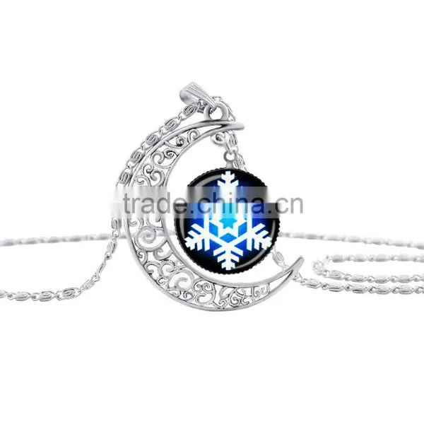 High Retro Sweater Chain Pendant Yin Yang Pattern Glass Cabochon Necklace photo-6