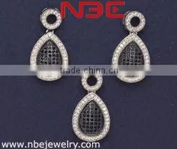 Micro Pave Setting 925 Sterling Silver Earring