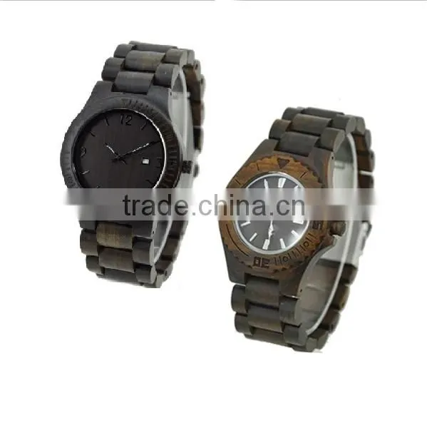 2016 High Quality Day Date Watch New Fashion Japan Movement Quartz Wooden Watch photo-6
