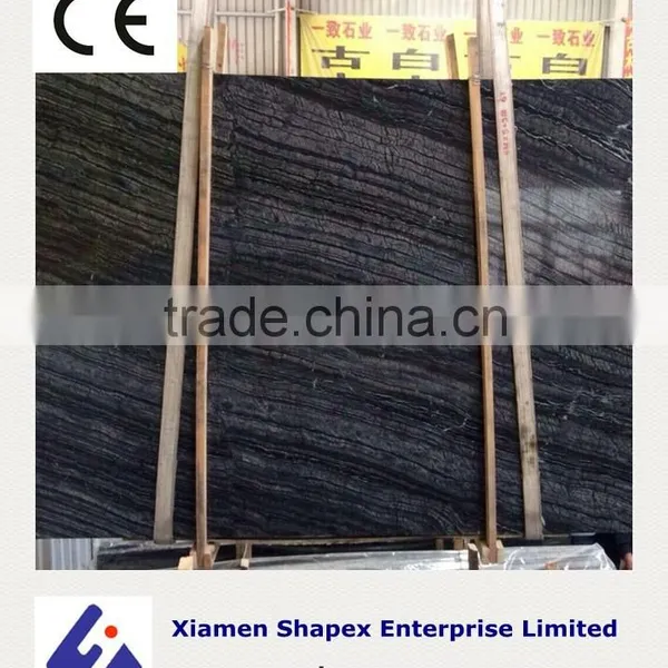 Black Facade Marble Slab With White Veins photo-6