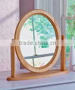 Small Wooden Round Table Mirror