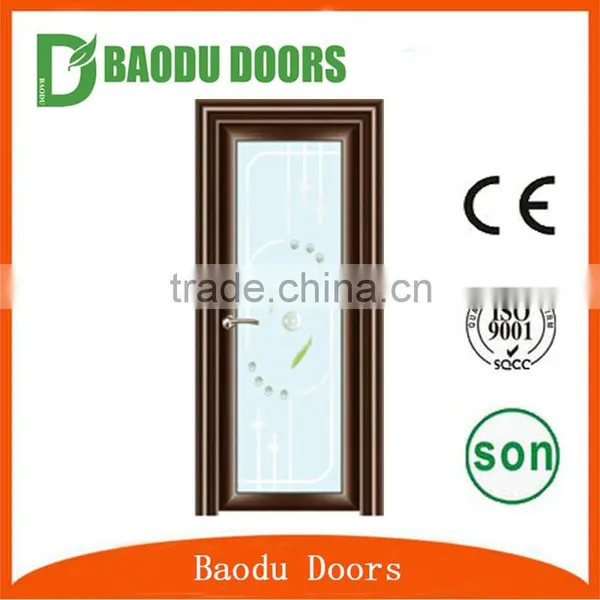Soundproof Interior Frosted Glass Bathroom Door Aluminum Glass Entry Door photo-4