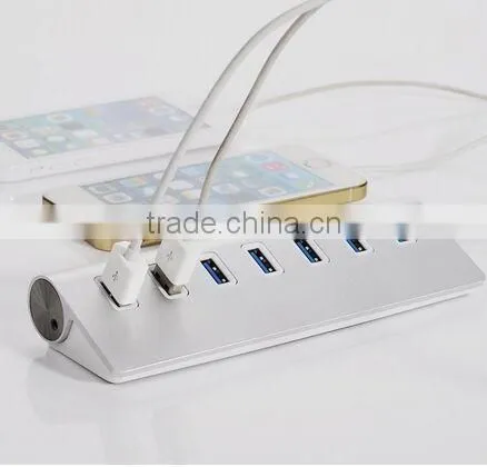 Portable Hub For Desktop Laptop PC Macbook 7 Port Plug and Play USB 3.0 Hub