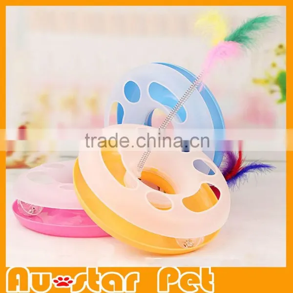 3 Colors Round Cat Toys Scratching Posts With Mouse or Leather on Top photo-4