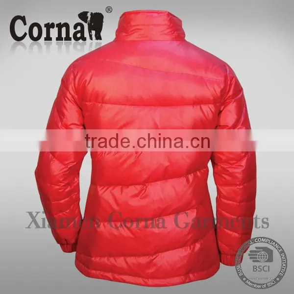 100% Nylon Fabric Polish Breathability Red Down Jacket for Women Outdoor Active photo-2