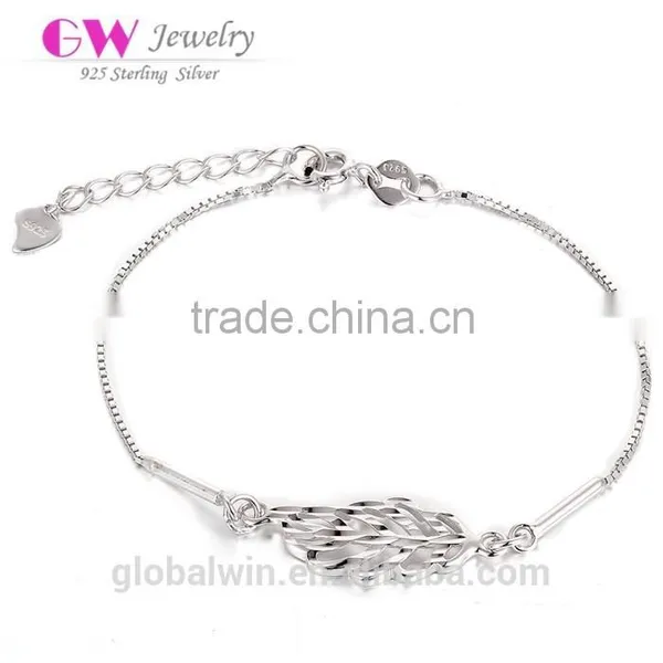 2015 Leaf Chain Bracelets Silver Luxury Austrian Crystal Bracelet For Women Wedding Jewelry
