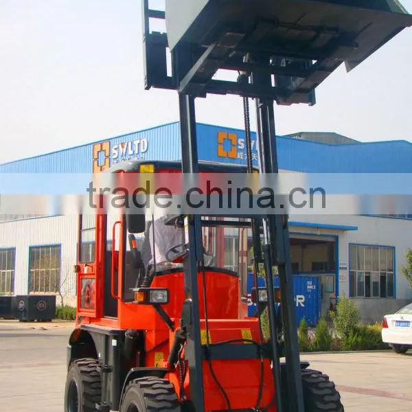 4X4WD CPCY28 Rough Terrain Forklifts(with CE,Air-conditioning, Triple Valve Pilot Control,EuroIII Emissions Engine,side Shifter) photo-4