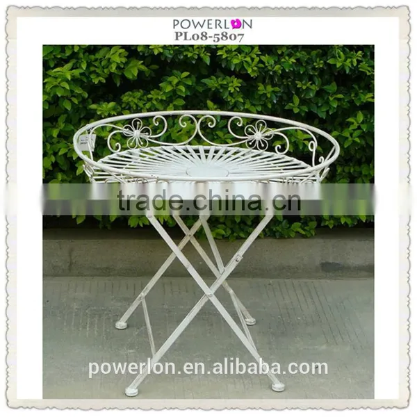 Royal Antique Wrought Irons Folding Metal Decorative Outdoor Tray Table photo-2