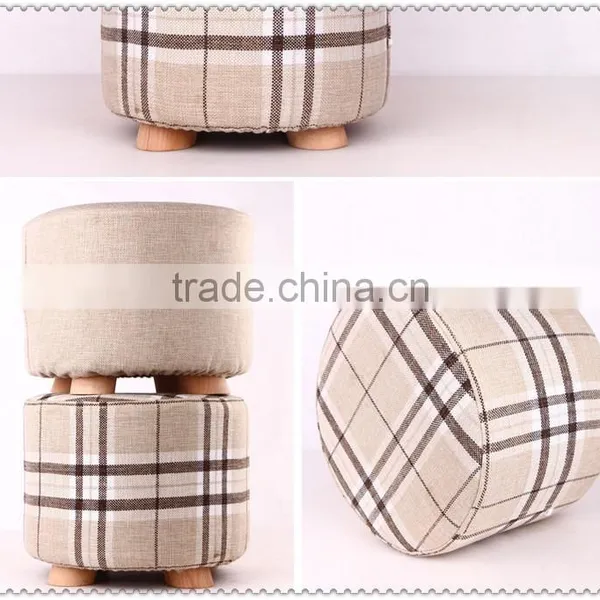 Trade Assurance Mini Cute Wooden Stools for Kids Linen Chair Wholesale photo-6