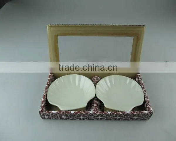 Wholesale Stock Ivory Porcelain Soap Dish Set Shell Shape photo-4