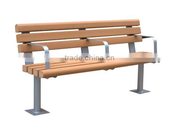 Outdoor Wooden Public Seating Bench photo-4