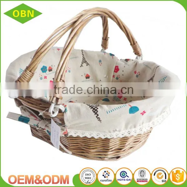 Hand Woven Rustic Empty Wicker Gift Basket for Birthday photo-2