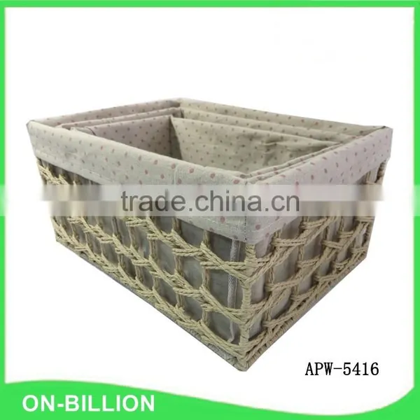 Decorative Woven Colorful Paper String Nest Basket photo-4