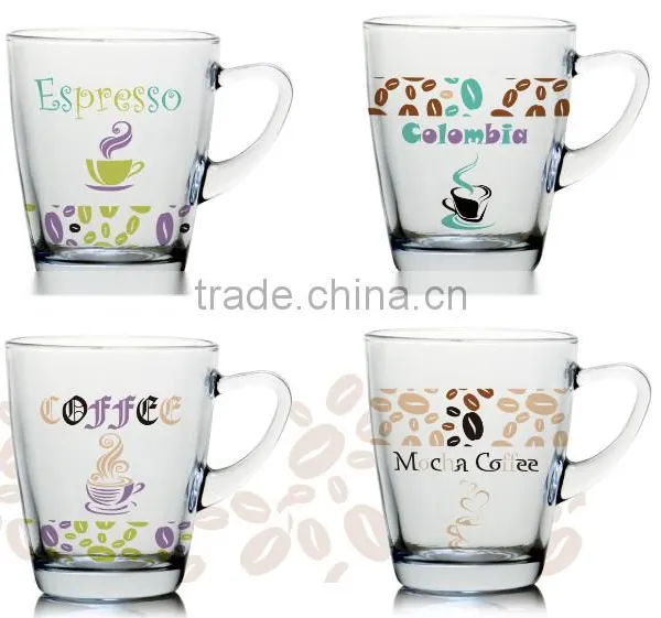 6oz 8oz 10oz 12oz Caffe Latte Espresso Cappuccino Color Printing Coffee Mug Drinking Glass Mug With Han photo-2