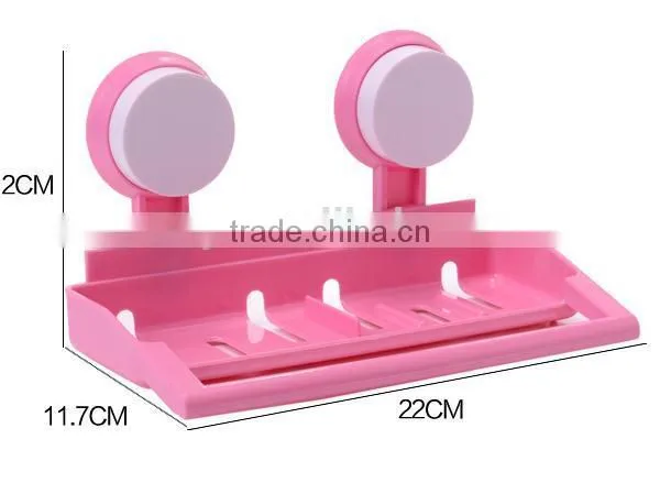 Vacuum Suction Cup Kitchen and Bathroom Plastic Multifunction Shelf/holder/soap Frame/towel Rack photo-2