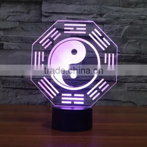 Eight Diagrams 3D Vision Night Light 7 Color Change LED Table Lamp Xmas Toy Gift photo-4