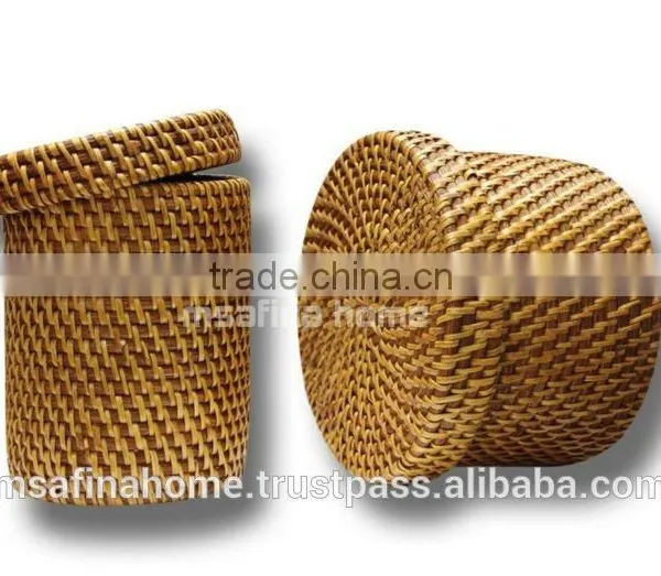 Round Full Rattan Box With Lid photo-3