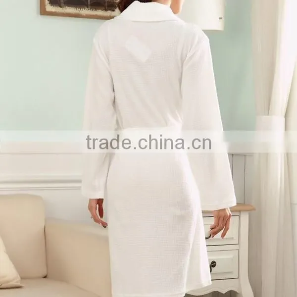High Quality Couples Waffle Bathrobe,100 Cotton Bathrobe Foe Couple,white Waffle Ladies Dressing Gown photo-6