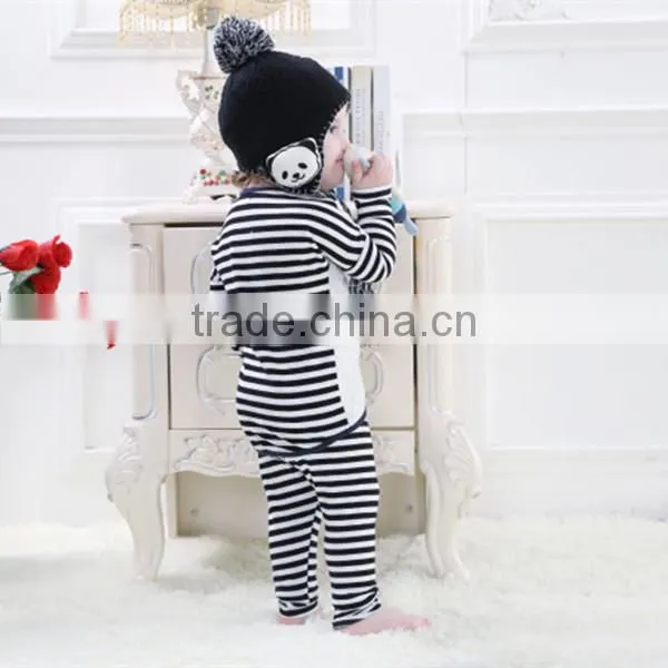 Factory Price Kids Black Knitted Hats With Ear Flaps, Baby Hats With Cute Animal Applique photo-6