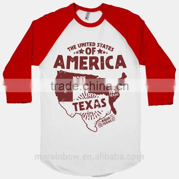Cheap Wholesale Baseball Tees 100% Cotton Unisex Baseball T Shirt Custom Design 3/4 Raglan Sleeve Baseball T Shirt photo-4