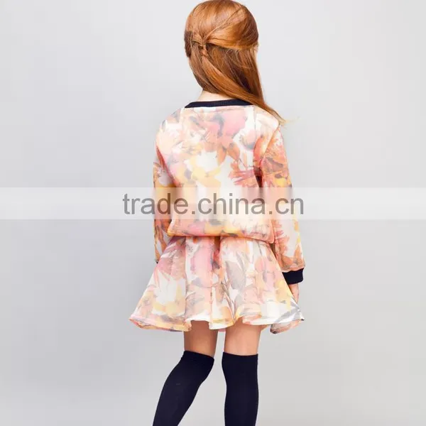 Stock Available! COOL KID ZONE 2016 Fashion Kids Autumn Clothes Girl Dress Suit 4 to 14 Years Old Kids Girl Autumn Dress photo-2