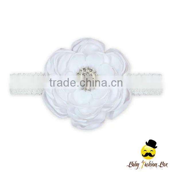Wholesale Remake Photo Props Fabric Flashing Gray Bulk Flower With Diamond Newborn Baby Girl Elastic Strand Floral Headband photo-5
