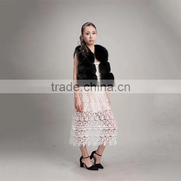 Myfur Women Winter Fur Vest Wholesale Real Fox Fur Vest Super Soft and Warm photo-3