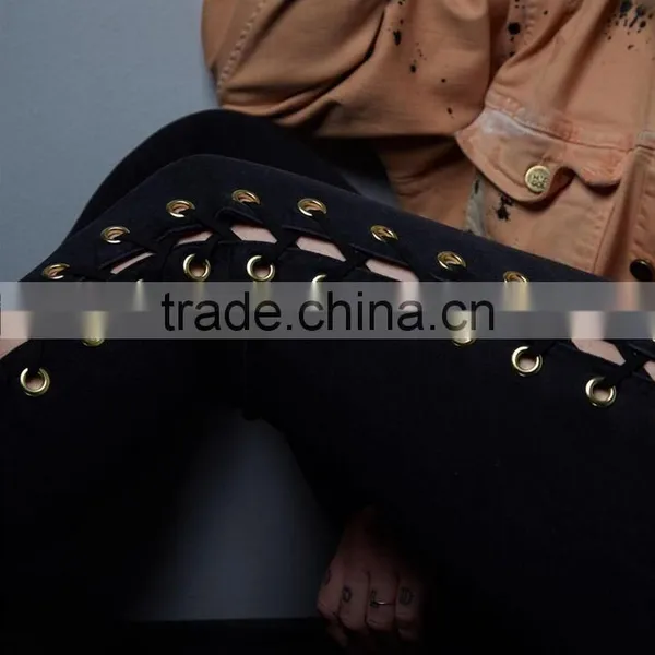 M1161 Runwaylover Cross Bandage Tight Pants Autumn Pants photo-4