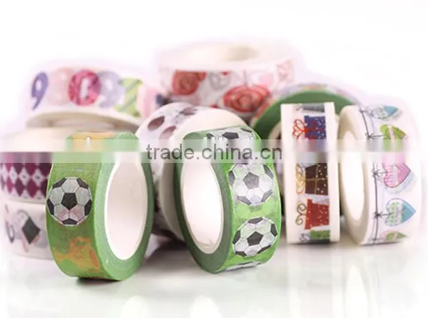1.5cm*10m Multicolor Washi Tape Customizable Size Adhesive Paper Tape Tear by Hand Removeable Paper Tape photo-2