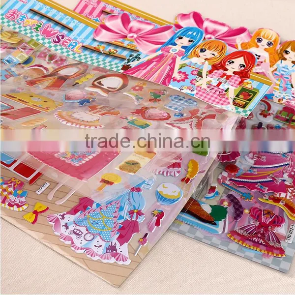 Children Carton Sticker 3D Pop-up Sticker Children Education Toys Crystal With Glitter Sticker Kids DIY Sticker photo-2