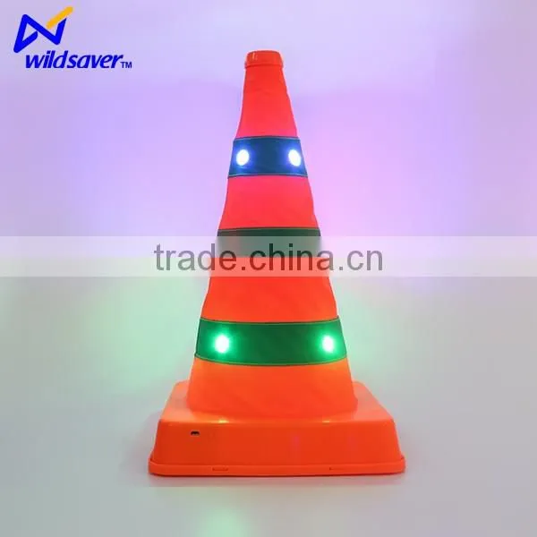 Traffic Portable Collapsible Nylon Oxford PP Base Rubber Traffic Cone photo-2