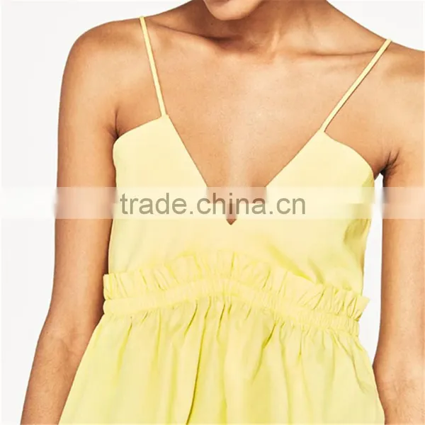 Wholesale Latest Small Sling Shirt Top Designs for Women 2017 photo-6