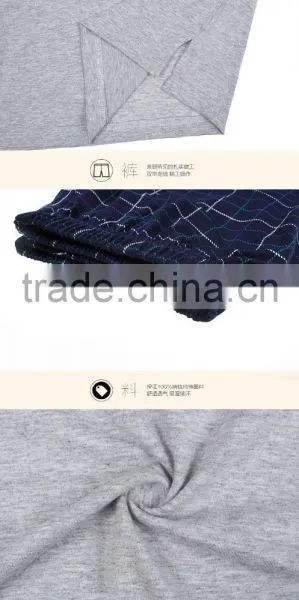 In the Summer of 2016 the European and American New Men Checked Suit Pajamas Leisurewear High-grade Knitted Cotton Leisure With photo-5