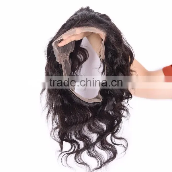 360 Lace Band Frontal Bleached Knots Wavy Brazilian Virgin Hair 360 Full Lace Frontal Closure With Baby Hair photo-4