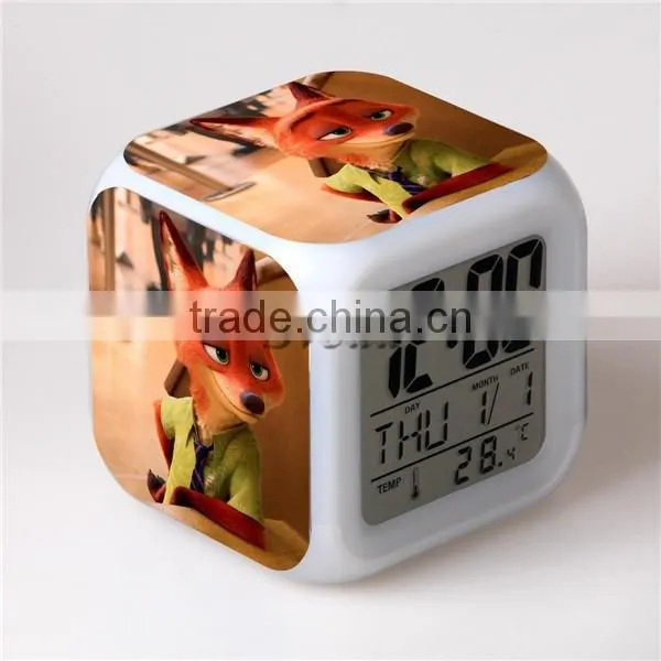 Hot Movie Zootopia LED Alarm Clock, Wide Hopps Digital Alarm Clock, Zootopia Cartoon Clock for Kids photo-2