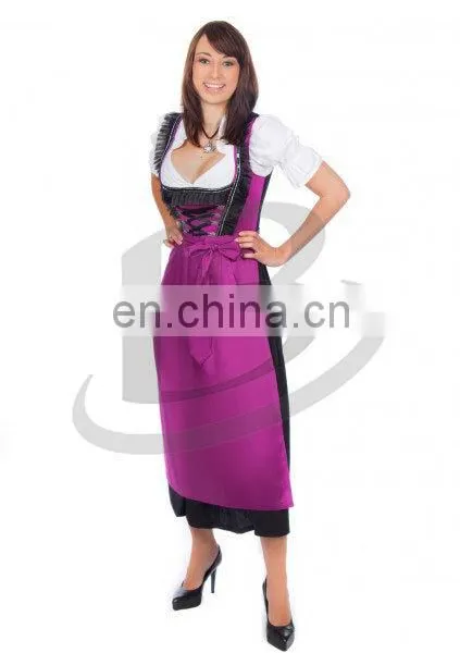 Custom Embroidery Long Dirndl With Blouse & Apron/Trachten Dirndl Dress / Traditional Bavarian Long Dress (Oktoberfest Garments) photo-3