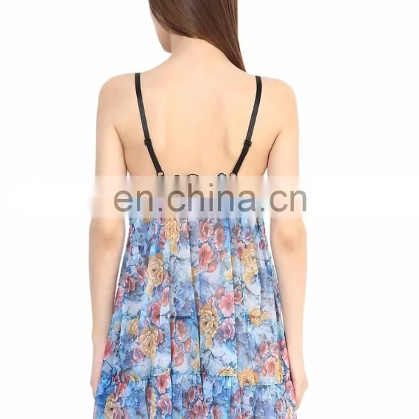 Blue Babydoll Nightwear Printed photo-3